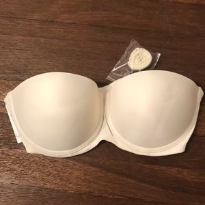 Calvin Klein Strapless T Shirt Bra Nude Beige Underwire 38B NWT